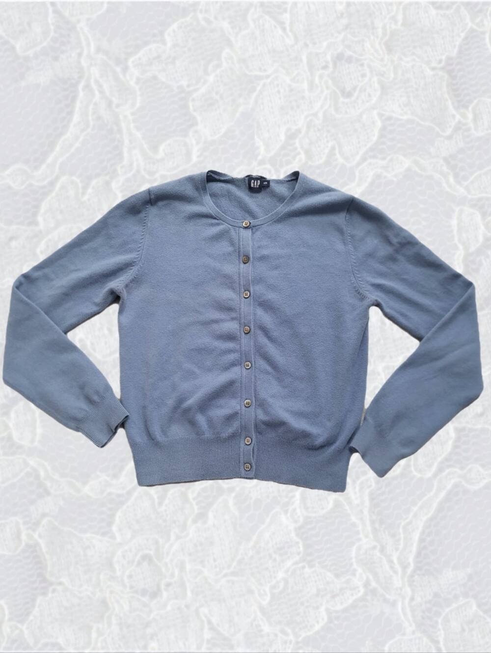 GAP Women's Dusty Blue Button-Up Cardigan M